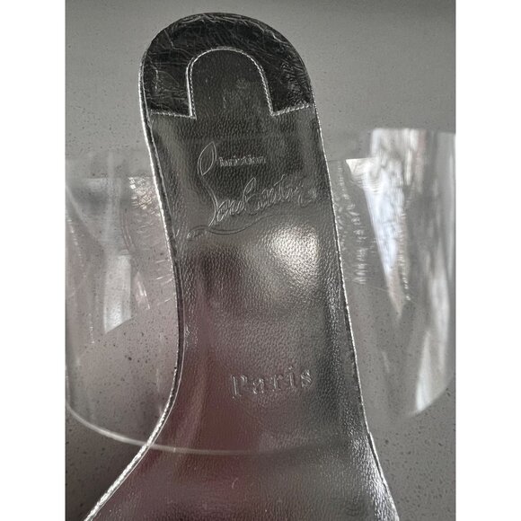 CHRISTIAN LOUBOUTIN 55mm Just Nothing Clear Slide silver heels size 36 - Picture 6 of 10